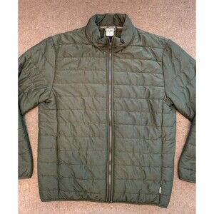 Voyager Jacket Mens L Plaid Fleece Flannel Lined Quilted Puffer Zip-Up Green